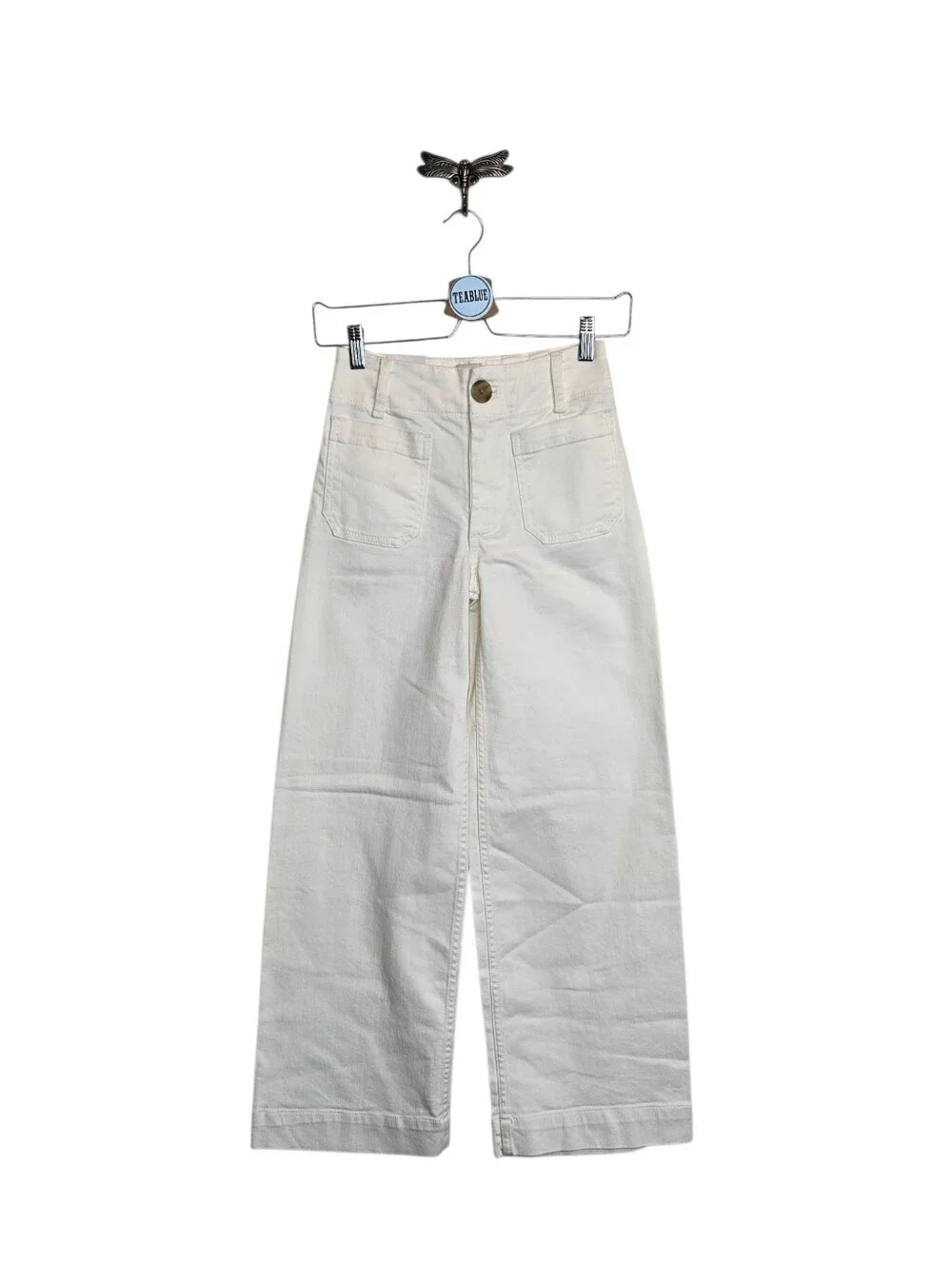Anthropologie Maeve The Colette Full Length Wide-Leg Jeans White Size 24 Denim